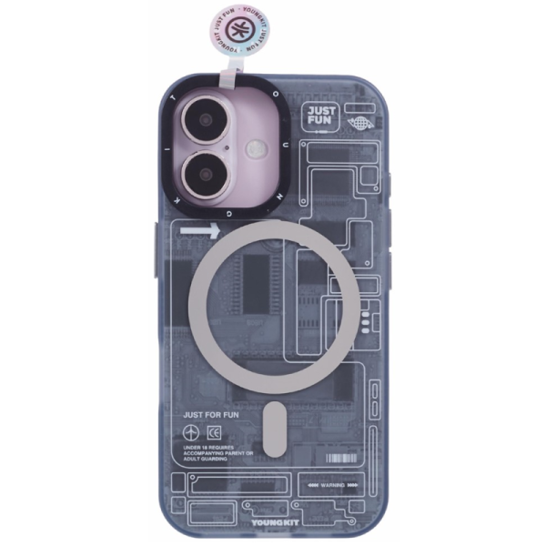 "YOUNGKIT" Technology MagSafe matēts ciets silikona (TPU) maciņš — pelēks (iPhone 16)