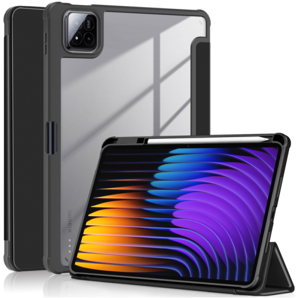 "Copernice" Stylus atvēramais maciņš - melns (Xiaomi Pad 7 / Pad 7 Pro)