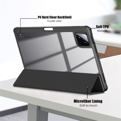 Xiaomi Pad 7 Pro Copernice atvēramais melns maciņš - maks ar vietu, kur ielikt stylus | Vacins.lv