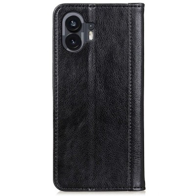 Nothing Phone 2 Binfen Solid atvēramais melns maciņš - maks | Vacins.lv