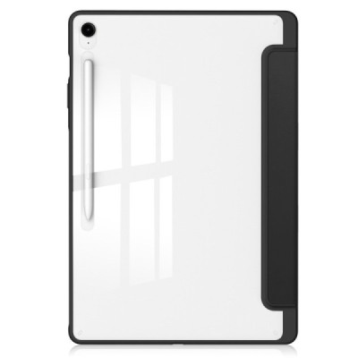 Samsung Galaxy Tab S10 FE+ Copernice atverčiamas juodas odinis dėklas - knygutė su vieta liestukui | Priedai.lt