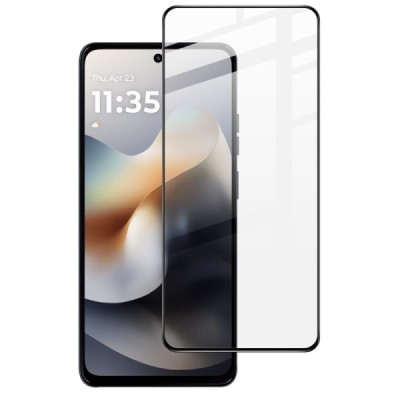 Motorola Moto G56 „Imak“ Tempered Glass sustiprintos apsaugos juodas pilnai dengiantis apsauginis ekrano stiklas | Priedai.lt