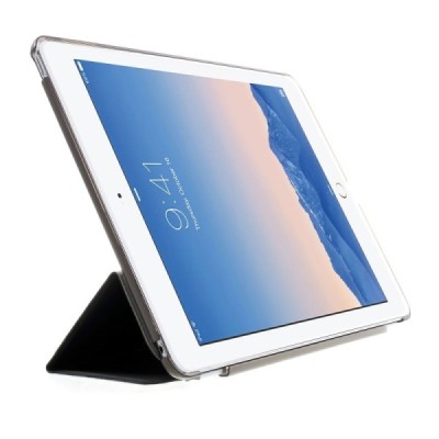Apple iPad Air 2 (2014, 2015) plonas atverčiamas juodas odinis dėklas / Priedai.lt