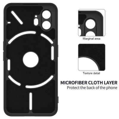 Nothing Phone 2 "Shell" cieta silikona (TPU) apvalks - melns | vacins.lv