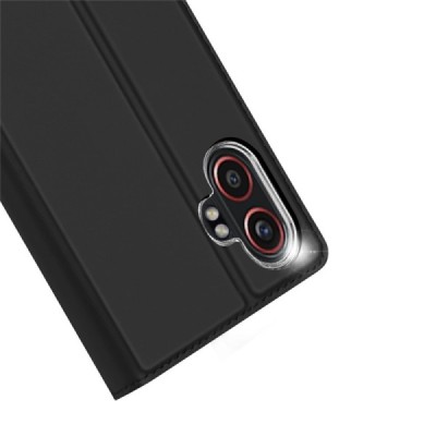 Samsung Galaxy XCover7 Pro "Dux Ducis" Skin sērijas melns ādas atvērams maciņš | Vacins.lv