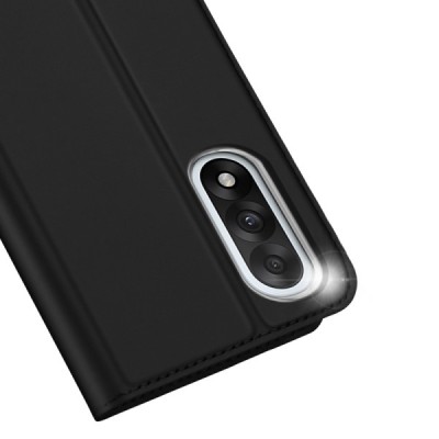 OnePlus Nord 5 / Ace 5 Ultra "Dux Ducis" Skin sērijas melns ādas atvērams maciņš | Vacins.lv