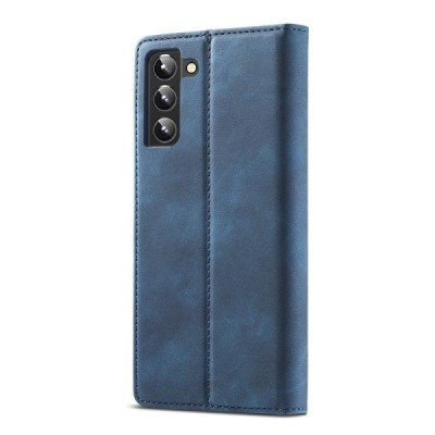 Samsung Galaxy S22 5G „Lc.Imeeke“ zils ādas atvērams maciņš | Vacins.lv