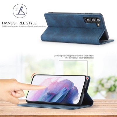 Samsung Galaxy S22 5G „Lc.Imeeke“ zils ādas atvērams maciņš | Vacins.lv