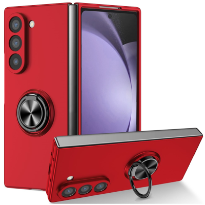 Samsung Galaxy Fold7 "Modes" cietais plastmasas korpuss ar statīvu, sarkans - aizmugure | vacins.lv