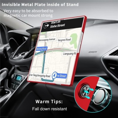 Samsung Galaxy Fold7 "Modes" cietais plastmasas korpuss ar statīvu, sarkans - aizmugure | vacins.lv