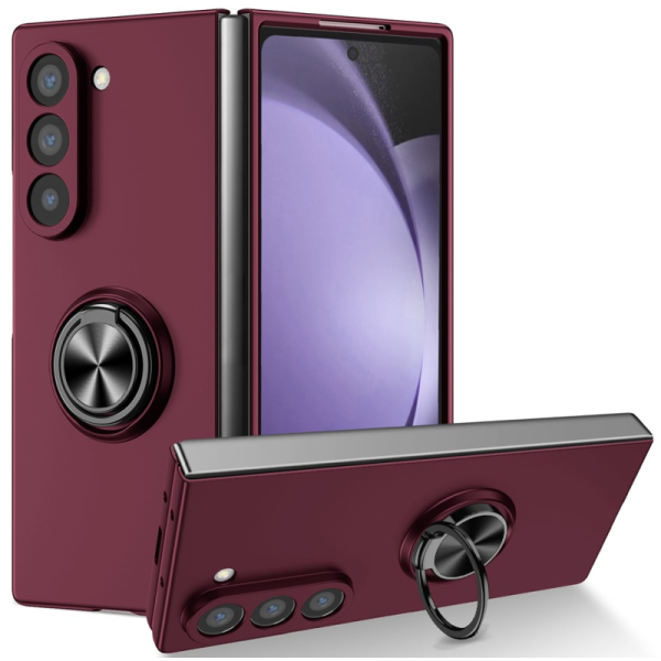 „Fashion“ Kickstand ciets plastmasas korpuss — bordo (Galaxy Fold7)