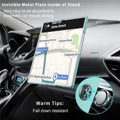 Samsung Galaxy Fold7 "Modes" cietais plastmasas korpuss ar statīvu, piparmētru - aizmugure | vacins.lv