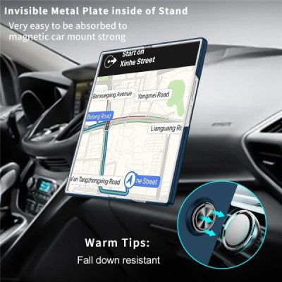 Samsung Galaxy Fold7 "Modes" cietais plastmasas korpuss ar statīvu, zils - aizmugure | vacins.lv