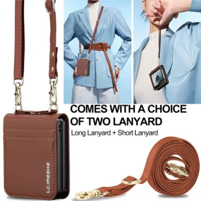 Samsung Galaxy Flip7 „LC.IMEEKE“ Leather brūns plastika apvalks | vacins.lv