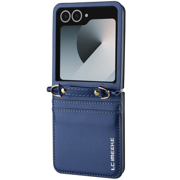 „LC.IMEEKE“ Leather plastmasas apvalks - zils (Galaxy Flip7)