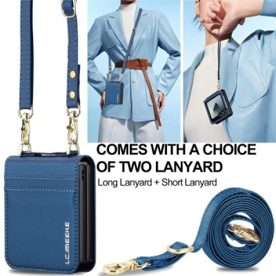 Samsung Galaxy Flip7 „LC.IMEEKE“ Leather zils plastika apvalks | vacins.lv