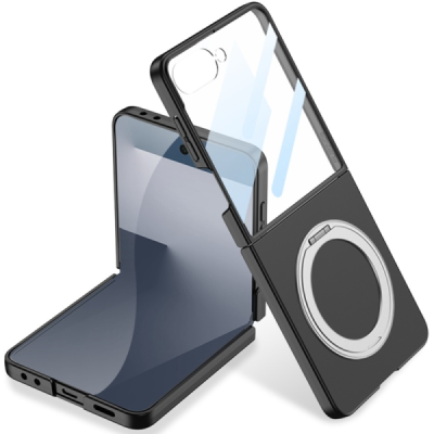 Samsung Galaxy Flip7 GKK Kickstand dzidrs plastika apvalks - melns | vacins.lv