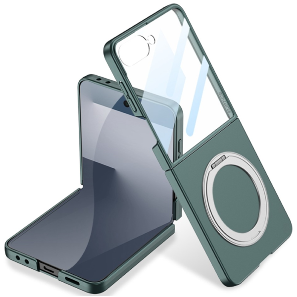 „GKK“ Kickstand plastmasas dzidrs apvalks - zaļš (Galaxy Flip7)