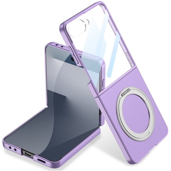 „GKK“ Kickstand plastmasas dzidrs apvalks - violets (Galaxy Flip7)