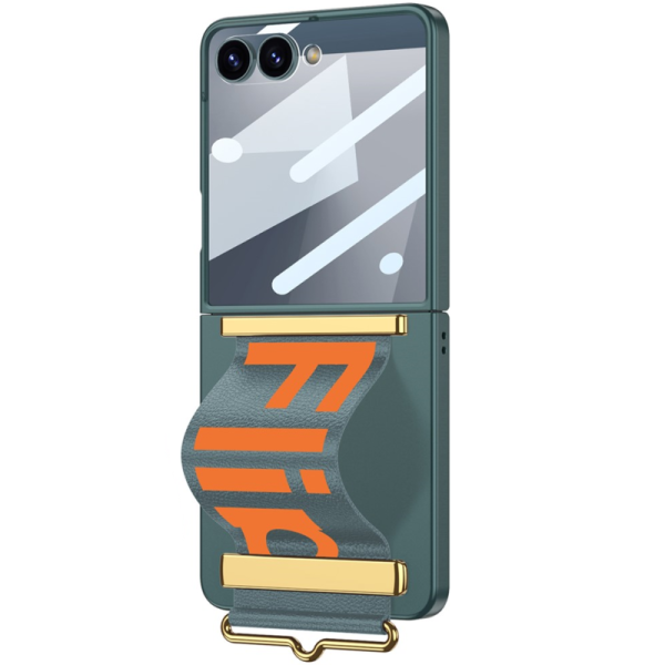 „GKK“ Kickstand plastmasas dzidrs apvalks - zaļš (Galaxy Flip7)