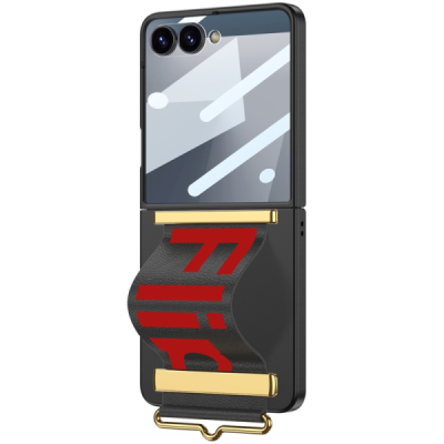 Samsung Galaxy Flip7 GKK Kickstand dzidrs plastika apvalks - melns | vacins.lv