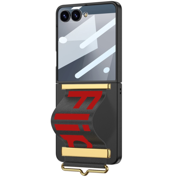 „GKK“ Kickstand plastmasas dzidrs apvalks - melns (Galaxy Flip7)