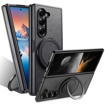 Samsung Galaxy Fold7 „SUTENI“ Kickstand dzidrs plastika apvalks - melns | vacins.lv