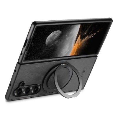 Samsung Galaxy Fold7 „SUTENI“ Kickstand dzidrs plastika apvalks - melns | vacins.lv