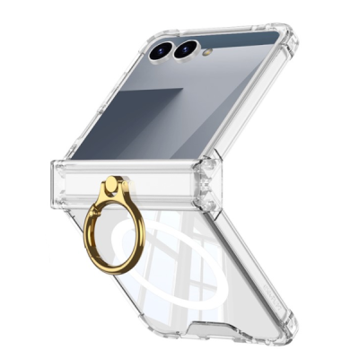 Samsung Galaxy Flip7 GKK Kickstand plastmasas MagSafe korpuss — caurspīdīgs | vacins.lv