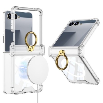 Samsung Galaxy Flip7 GKK Kickstand plastmasas MagSafe korpuss — caurspīdīgs | vacins.lv