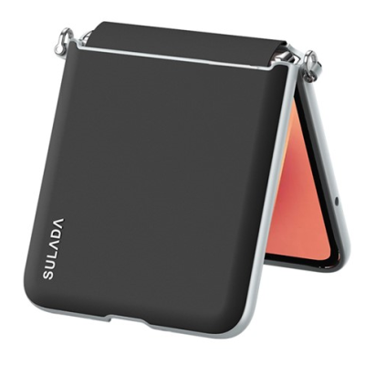 „Sulada“ Leather Kickstand Samsung Galaxy Flip7 melns ādas apvalks | Vacins.lv