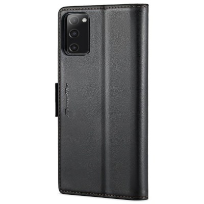 Samsung Galaxy S20 FE CaseMe Leather atverčiamas juodas odinis dėklas - knygutė | Priedai.lt