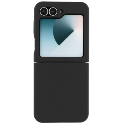 Samsung Galaxy Flip6 "Shell" cieta silikona (TPU) apvalks - melns | vacins.lv