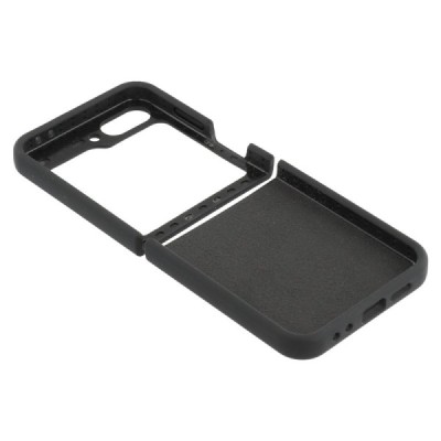 Samsung Galaxy Flip6 "Shell" cieta silikona (TPU) apvalks - melns | vacins.lv