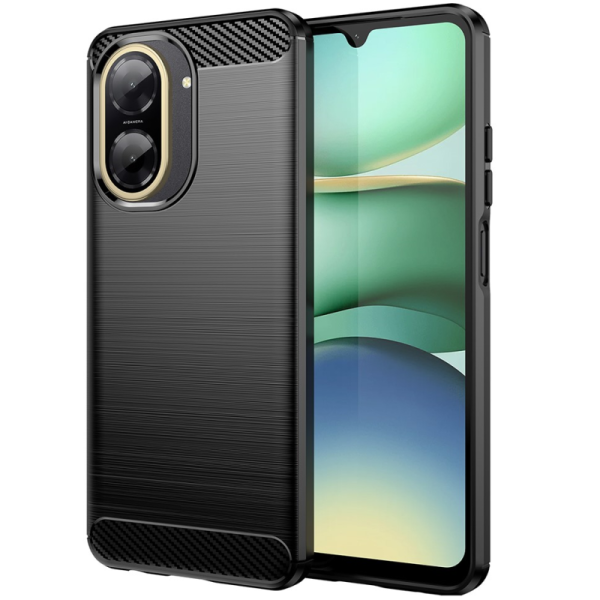 "AILES" Carbon cieta silikona (TPU) apvalks - melns (Redmi A5)