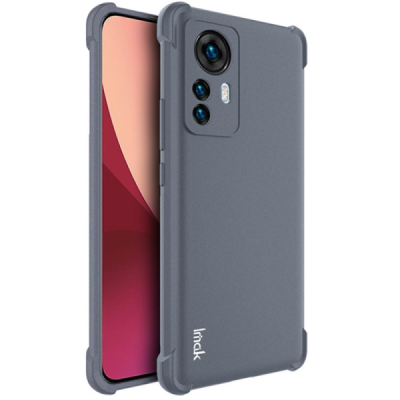 Xiaomi 12 Pro Imak sustiprintos apsaugos kieto silikono TPU pilkas dėklas - nugarėlė + apsauginė ekrano plėvelė | Priedai.lt