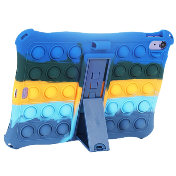 „Popit“ Bubble Kickstand mīksta silikona (TPU) apvalks - zils (iPad 11 2025 / iPad 10.9 2022)