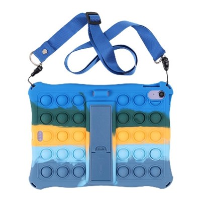 iPad 11 2025 / iPad 10.9 2022 „Popit“ Bubble Kickstand zils mīksta silikona (TPU) apvalks | Vacins.lv