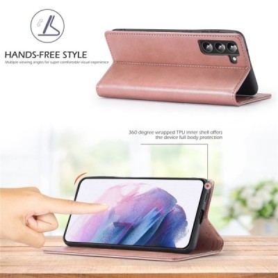 Samsung Galaxy S22 5G „Lc.Imeeke“ Rozs ādas atvērams maciņš | Vacins.lv