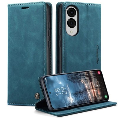 Samsung Galaxy S25 Edge CaseMe Retro solīds atvēramais ādas zaļš maciņš - maks | Vacins.lv
