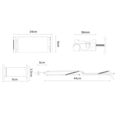„YESIDO“ Desktop Stand universalus stalinis planšetės (telefono) laikiklis - juodas | Priedai.LT
