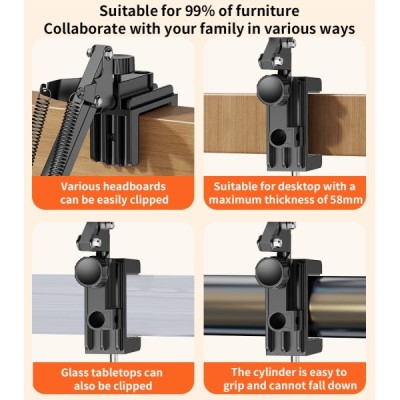 „YESIDO“ Desktop Stand universalus stalinis planšetės (telefono) laikiklis - juodas | Priedai.LT