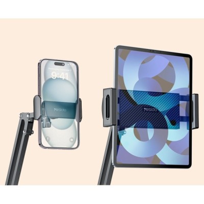 „YESIDO“ Desktop Stand universalus stalinis planšetės (telefono) laikiklis - juodas | Priedai.LT