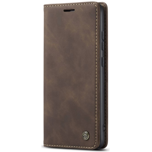 "CaseMe" Retro solīds atvēramais ādas maciņš - brūns (Galaxy S25 Edge)
