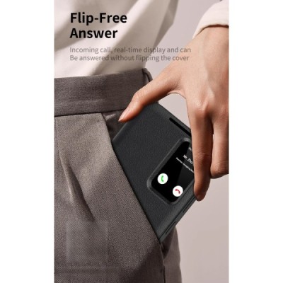 Samsung Galaxy S24 "Qing" Smart View solīds atvēramais maciņš - melns | Vacins.lv