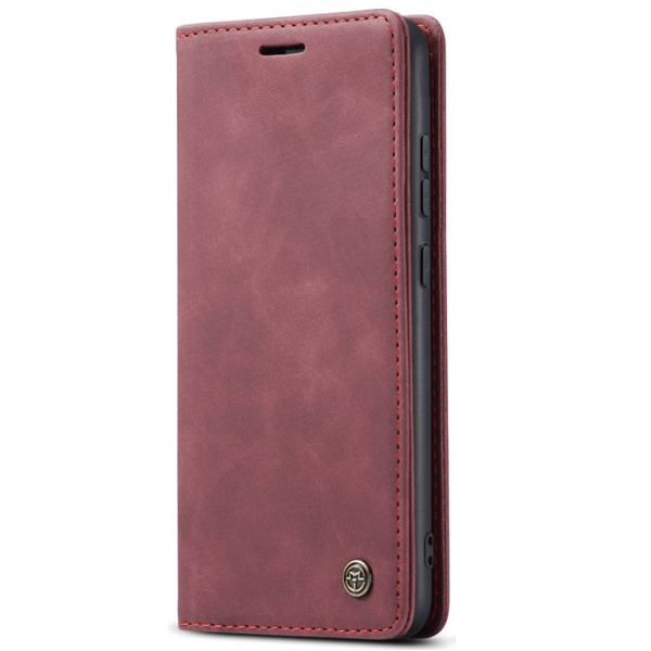 "CaseMe" Retro solīds atvēramais ādas maciņš - bordo (Pixel 10 Pro / 10 / 9 Pro / 9)