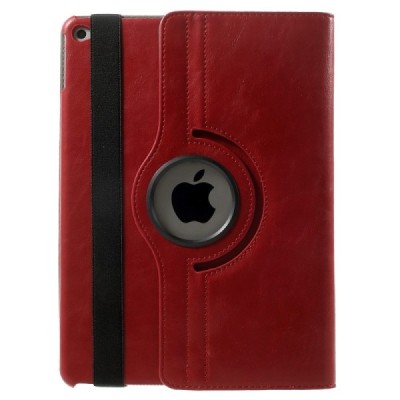 Apple iPad Air 2 solidus atverčiamas raudonas odinis dėklas (360°) - stovas / Priedai.lt