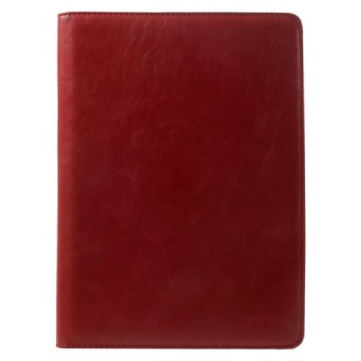 Apple iPad Air 2 solidus atverčiamas raudonas odinis dėklas (360°) - stovas / Priedai.lt