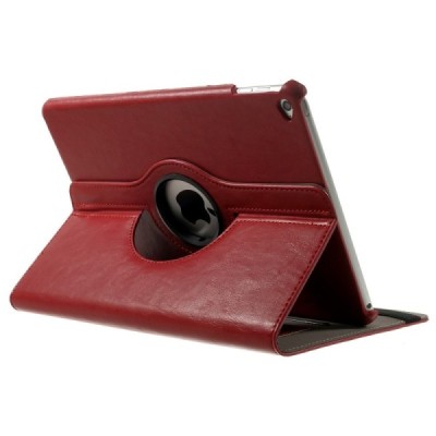 Apple iPad Air 2 solidus atverčiamas raudonas odinis dėklas (360°) - stovas / Priedai.lt