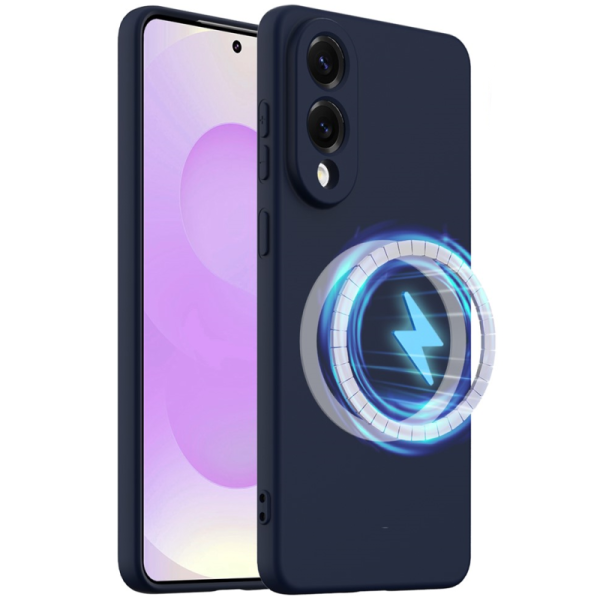 "Shell" MagSafe cieta silikona (TPU) apvalks - tumši zils (Galaxy S25 Edge)